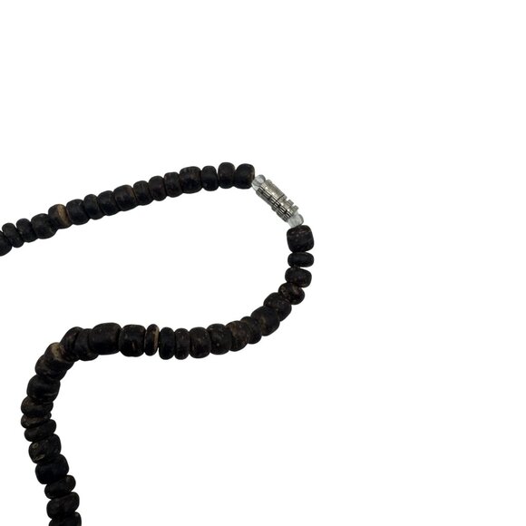 Floral Beaded Necklace Pink Yellow Charm Barrel Clasp 18 Inches Handmade Wood - Picture 3 of 5